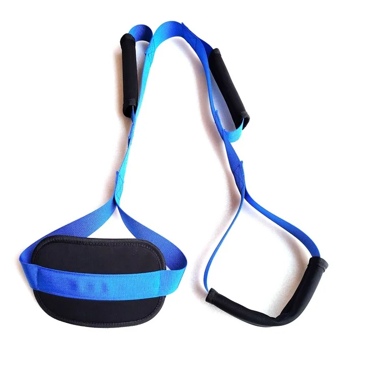 Leg Lifter Strap with Padded Handle for Hemiplegia Hip Knee Recovery Training Mobility Aid - Blue