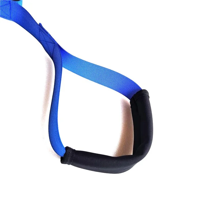 Leg Lifter Strap with Padded Handle for Hemiplegia Hip Knee Recovery Training Mobility Aid - Blue