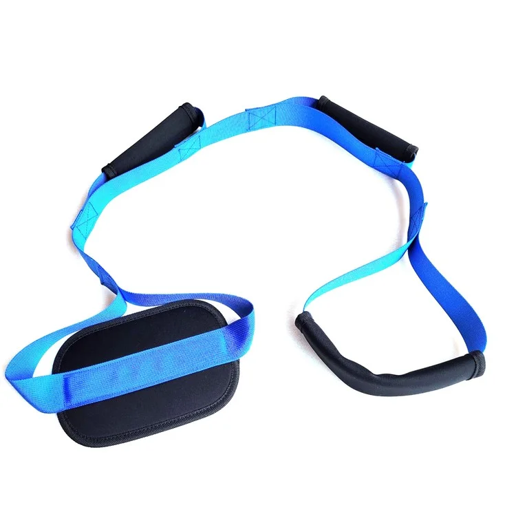 Leg Lifter Strap with Padded Handle for Hemiplegia Hip Knee Recovery Training Mobility Aid - Blue