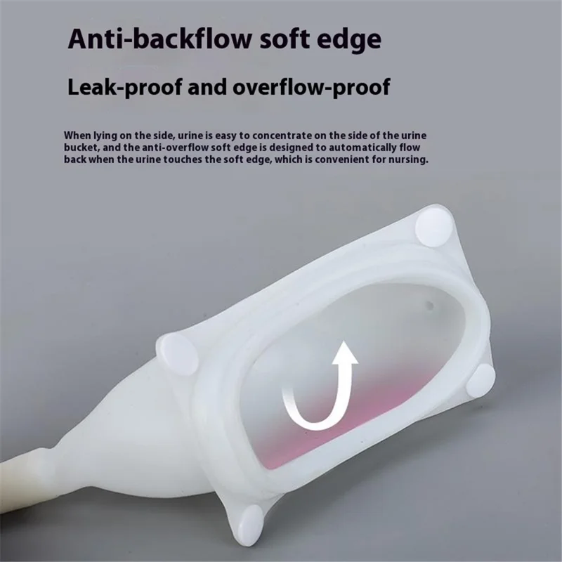 Wearable Urine Bag Silicone Urine Collector Wearable Pee Holder with Catheter for Incontinence Bedridden - Elderly / Grey