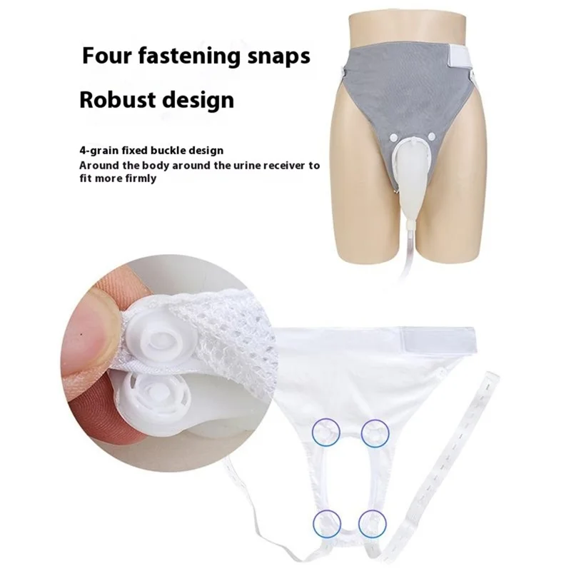 Wearable Urine Bag Silicone Urine Collector Wearable Pee Holder with Catheter for Incontinence Bedridden - Elderly / Blue