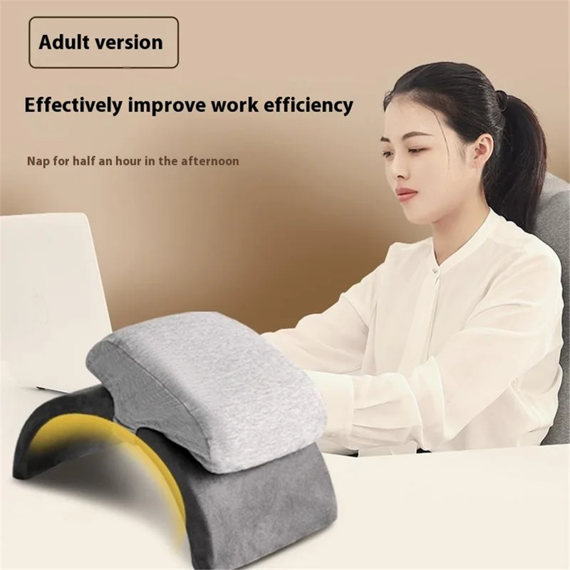 Foldable Memory Foam Nap Pillow for Office Desk Portable Ergonomic Arch Support Arm Rest Cushion, Size S - Pink