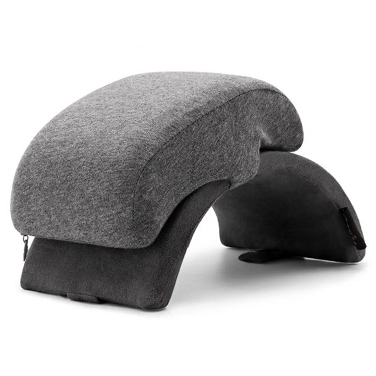 Cuscino Pieghevole in Memory Foam per Riposino in Ufficio, Supporto Ergonomico ad Arco per Bracciolo, Taglia L - Grigio Scuro