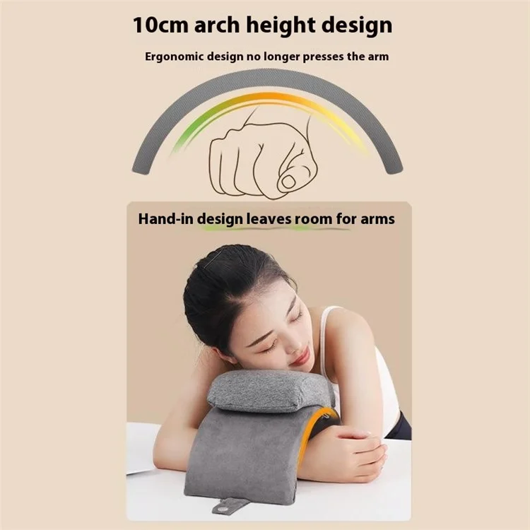 Cuscino Pieghevole in Memory Foam per Riposino in Ufficio, Supporto Ergonomico ad Arco per Bracciolo, Taglia L - Grigio Scuro