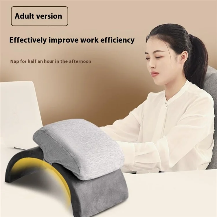 Cuscino Pieghevole in Memory Foam per Riposino in Ufficio, Supporto Ergonomico ad Arco per Bracciolo, Taglia L - Grigio Scuro