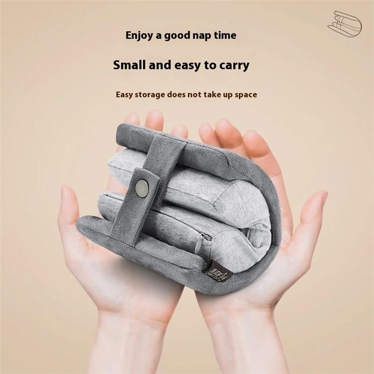 Cuscino Pieghevole in Memory Foam per Riposino in Ufficio, Supporto Ergonomico ad Arco per Bracciolo, Taglia L - Grigio Scuro