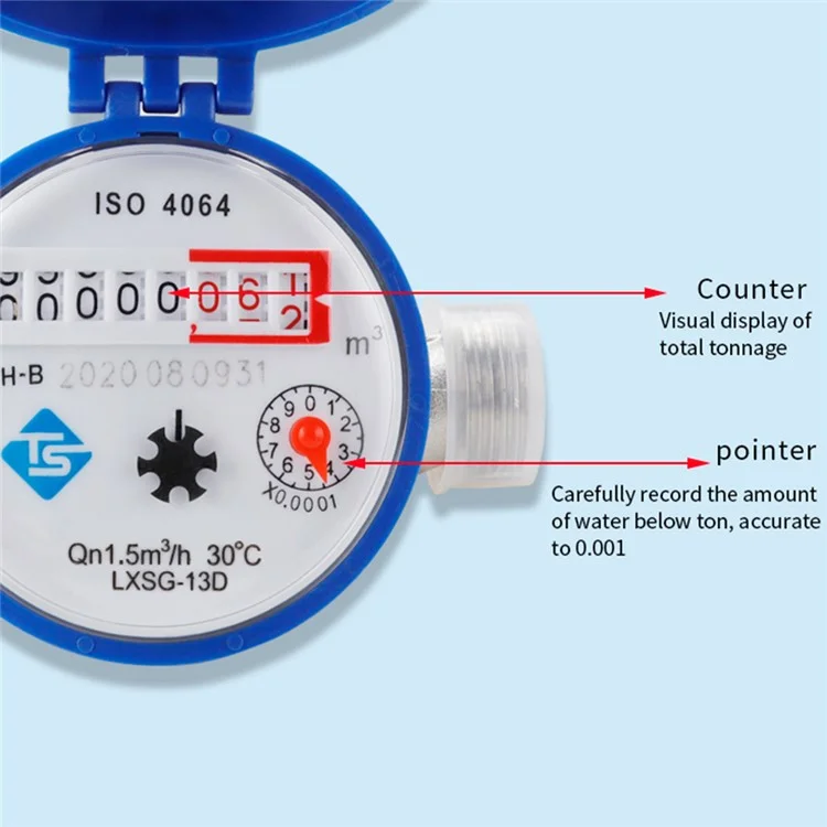 Household Water Meter Mechanical Rotary Wing High Precision Pointer Counter Measurement Tool
