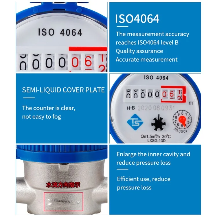 Household Water Meter Mechanical Rotary Wing High Precision Pointer Counter Measurement Tool