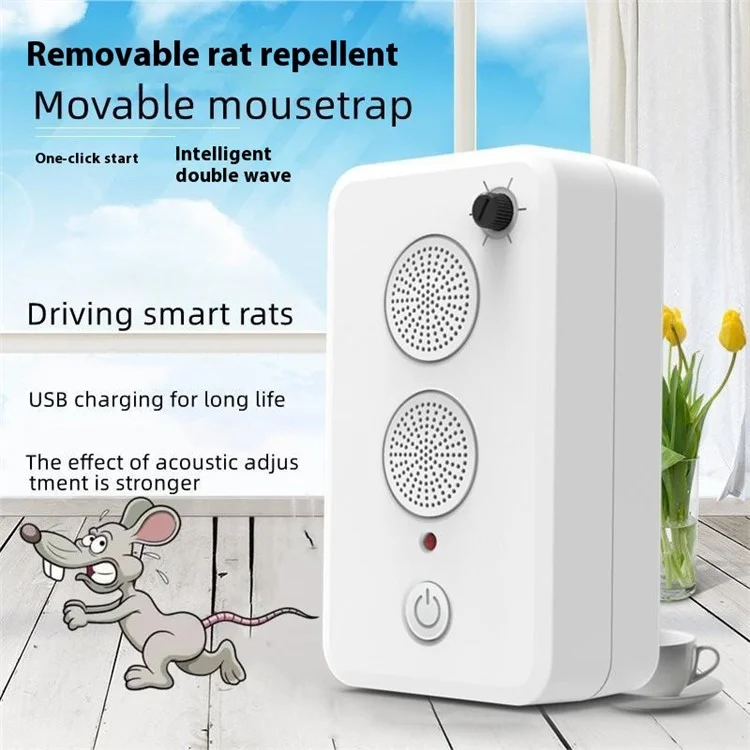 JL-217S Portable Rechargeable Ultrasonic Pest Repeller Electronic Rodent Deterrent for Mice  /  Bats  /  Rats
