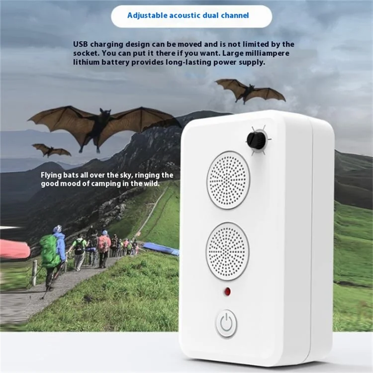 JL-217S Portable Rechargeable Ultrasonic Pest Repeller Electronic Rodent Deterrent for Mice  /  Bats  /  Rats