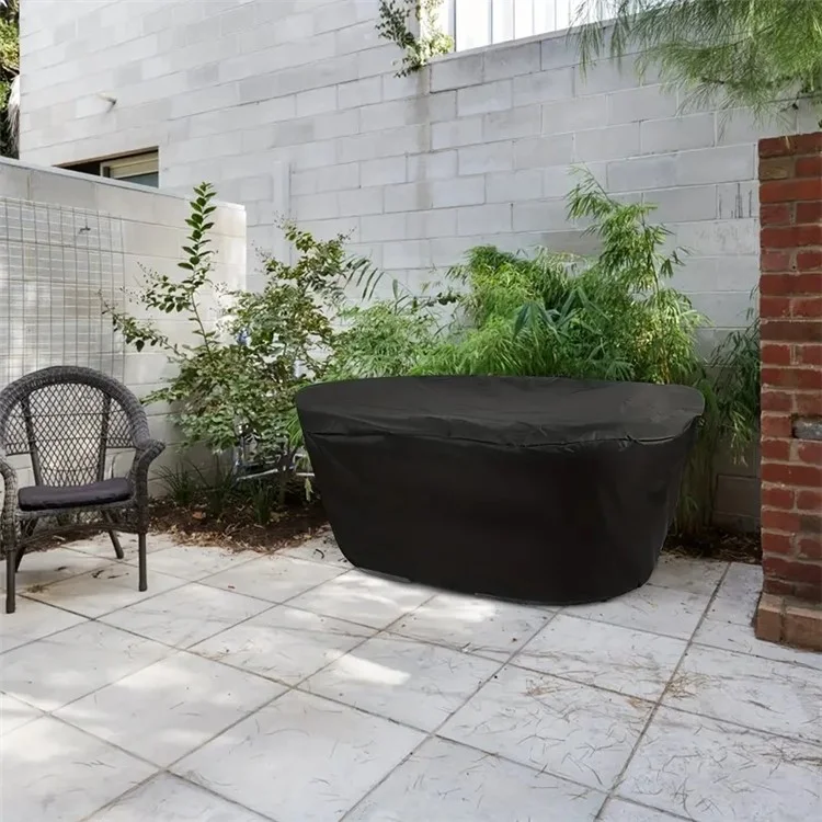 Copertura per piscina esterna da 100 Galloni Telo protettivo in tessuto Oxford 420D per serbatoio acqua ovale Antispruzzo, 135 x 79 x 63,5 cm - Nero