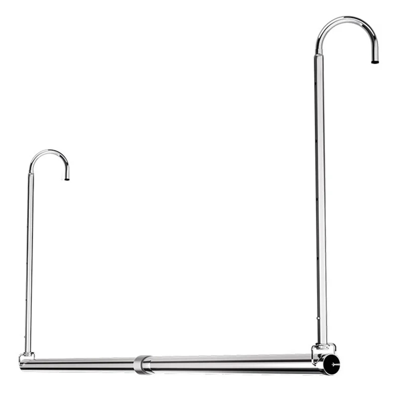 KB02B Retractable Clothes Drying Rack For Balcony Indoor Stainless Steel Laundry Rod Adjustable 3 Levels 80-160cm
