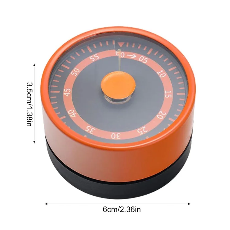 Edelstahl-Küchentimer Mechanische Countdown-Uhr mit Magnetbasis zum Backen / Zeitmanagement - Blau