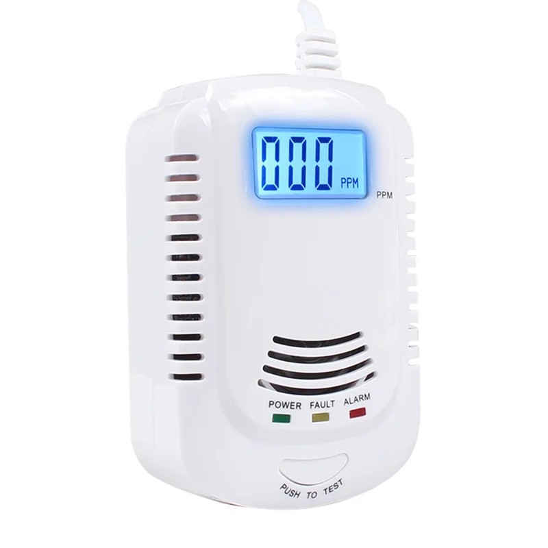 XY-808COM Carbon Monoxide Alarm Detector Compound Type Fuel Gas Monitor CO Sensor with LCD Display - EU Plug