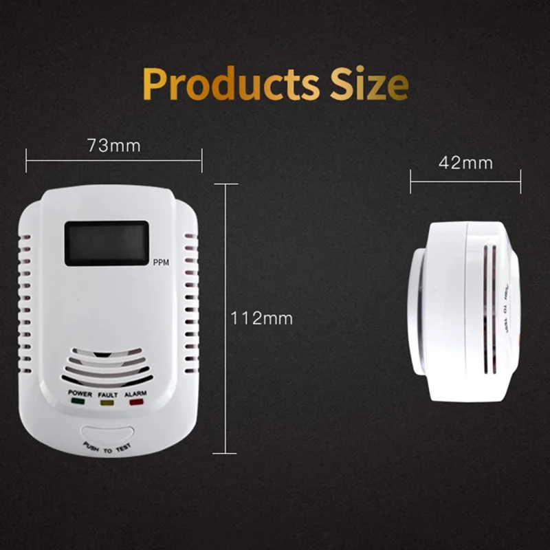 XY-808COM Carbon Monoxide Alarm Detector Compound Type Fuel Gas Monitor CO Sensor with LCD Display - EU Plug