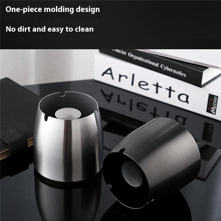 Stainless Steel Ashtray Thickened Cigarette Holder Anti Fly Ash Ashtray Small Size without Lid