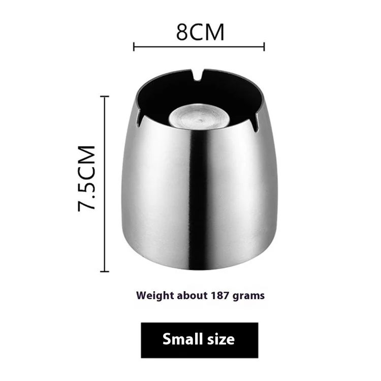 Stainless Steel Ashtray Thickened Cigarette Holder Anti Fly Ash Ashtray Small Size without Lid