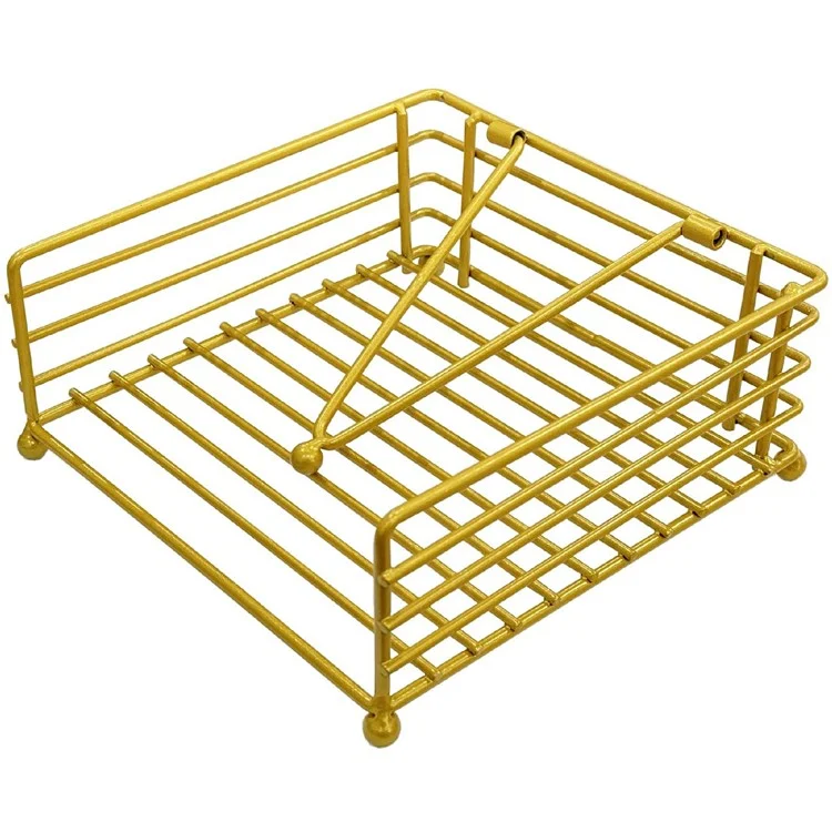 Hollow Out Square Napkin Holder Stand for Restaurant Cafe Hotel Tissue Dispenser Table Decor, Gold
