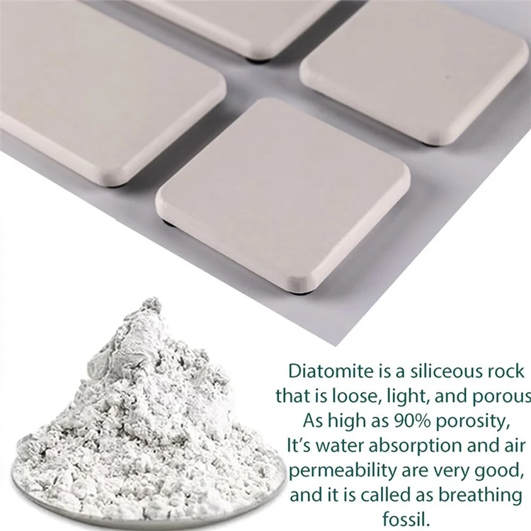 4Pcs / Set Diatomite Absorbent Coasters Kitchen Soap Dish Liquid Dispenser Holder Plant Pot Drying Mat - White