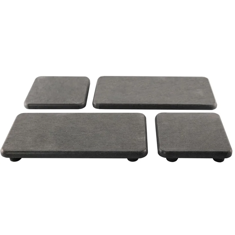 4Pcs / Set Diatomite Absorbent Coasters Kitchen Soap Dish Liquid Dispenser Holder Plant Pot Drying Mat - Dark Grey