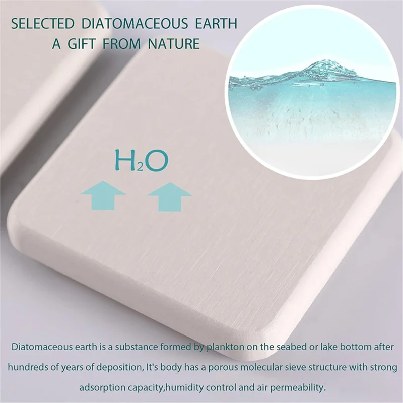 4Pcs / Set Diatomite Absorbent Coasters Kitchen Soap Dish Liquid Dispenser Holder Plant Pot Drying Mat - Dark Grey