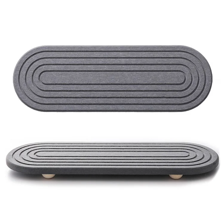 Tappetino Istantaneo in Diatomite per Lavello, Organizer con Superficie Assorbente per Cucina/Bagno - Grigio Scuro