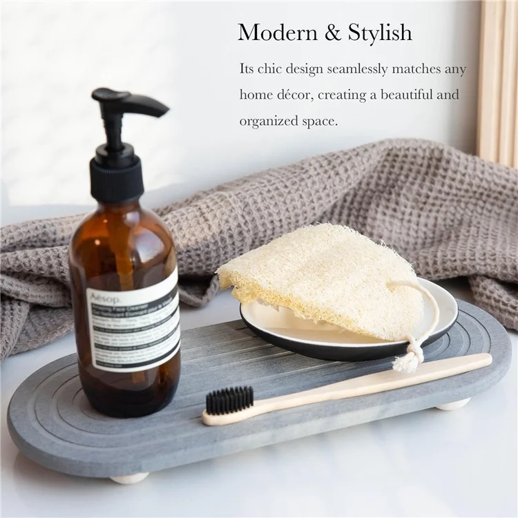 Tappetino Istantaneo in Diatomite per Lavello, Organizer con Superficie Assorbente per Cucina/Bagno - Grigio Scuro