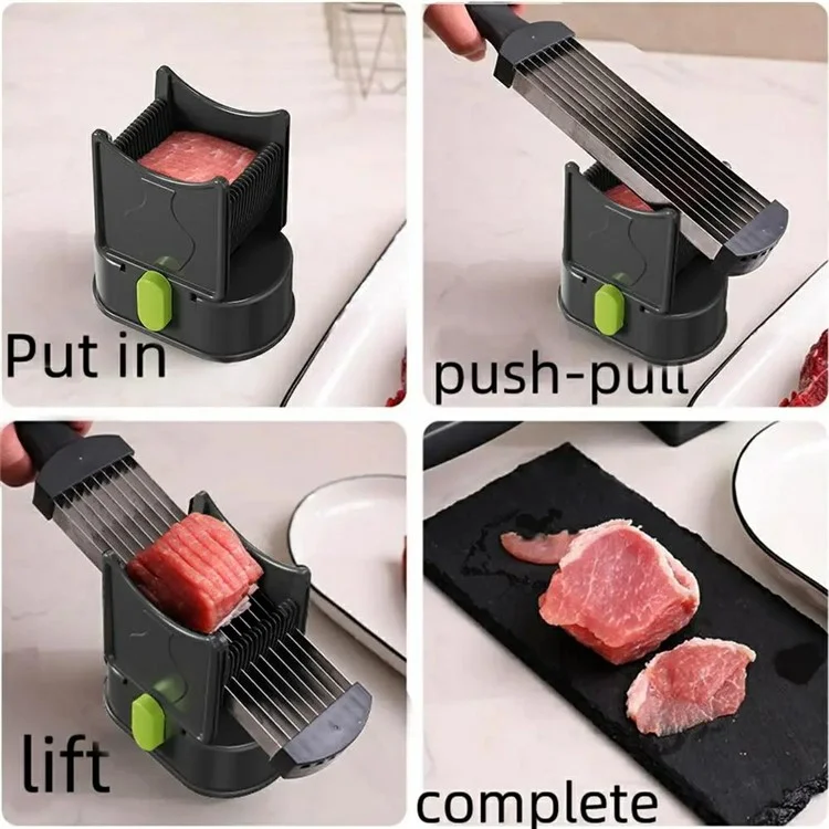 Manual Meat Slicer for Beef Pork Lamb Stainless Steel Meat Shredder Kitchen Gadget (BPA Free, No FDA) - Black