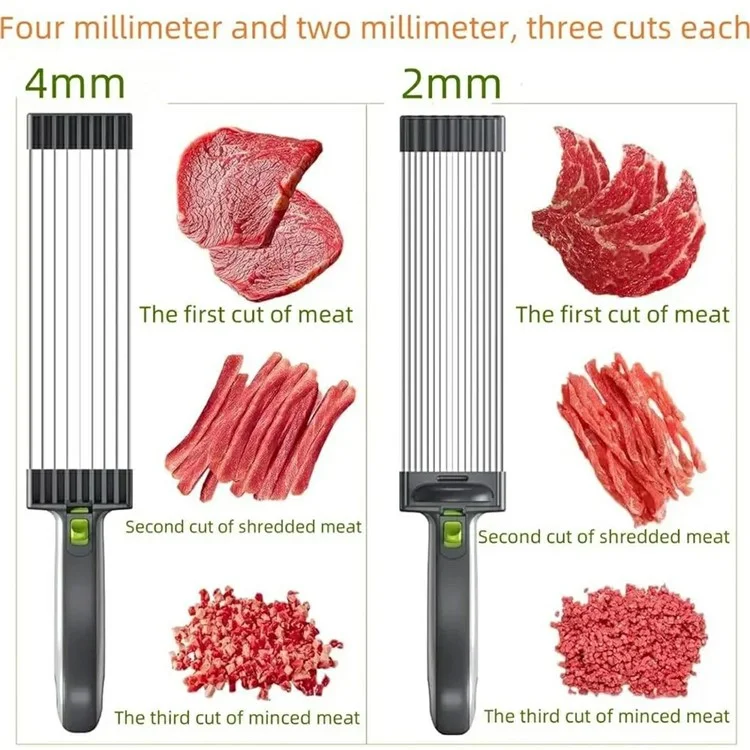 Manual Meat Slicer for Beef Pork Lamb Stainless Steel Meat Shredder Kitchen Gadget (BPA Free, No FDA) - Black