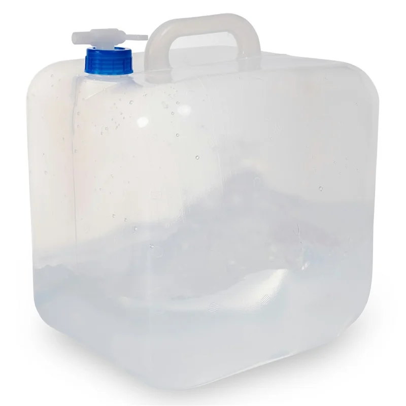 Recipiente de Água Dobrável de 20L com Torneira, Portátil, Saco de Água PEAD para Emergência / Camping (Livre de BPA, com Certificação FDA)