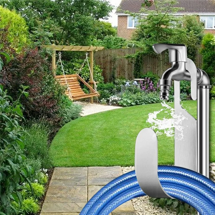 Supporto per Tubo da Giardino in Acciaio Inossidabile 304 Montaggio a Parete Appenditubi per Esterno Giardino Lavaggio Auto Rubinetto Scaffale di Stoccaggio