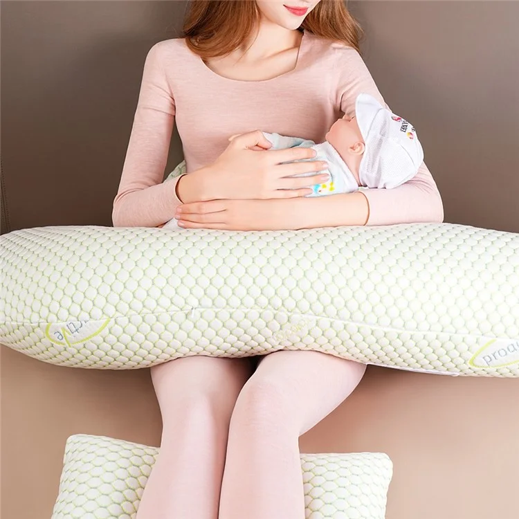 Extended H-Shaped Pregnancy Pillow Multifunctional Lumbar Support Side Sleeping Cushion with Auxiliary Pillow - Grey