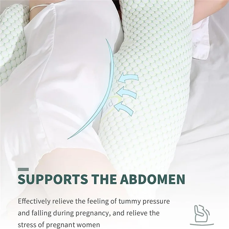 Extended H-Shaped Pregnancy Pillow Multifunctional Lumbar Support Side Sleeping Cushion with Auxiliary Pillow - Grey