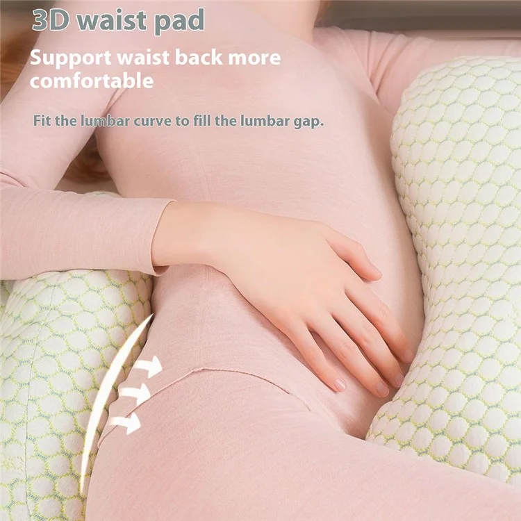 Extended H-Shaped Pregnancy Pillow Multifunctional Lumbar Support Side Sleeping Cushion with Auxiliary Pillow - Grey