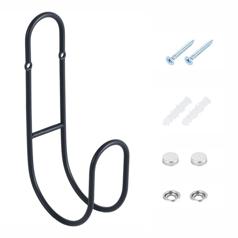 Hose Storage Rack Home Wall Mount Outdoor Garden Water Pipe Organizer Metal Hanger - Black