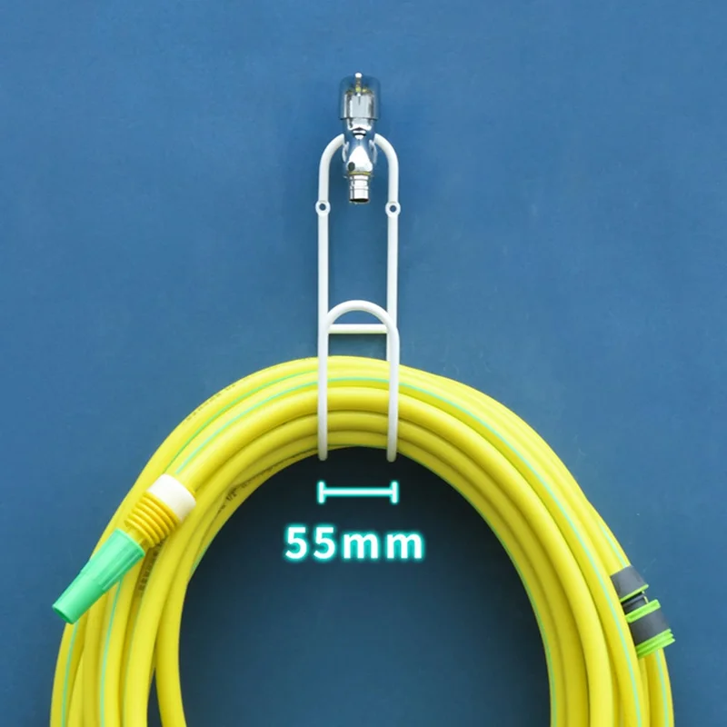 Hose Storage Rack Home Wall Mount Outdoor Garden Water Pipe Organizer Metal Hanger - Black