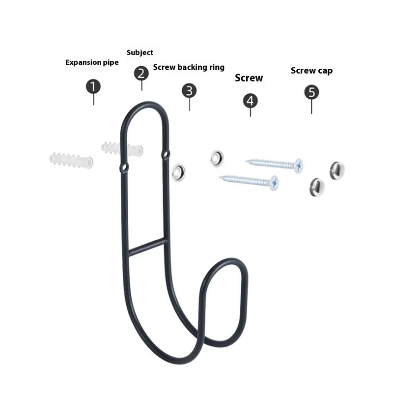 Hose Storage Rack Home Wall Mount Outdoor Garden Water Pipe Organizer Metal Hanger - Black