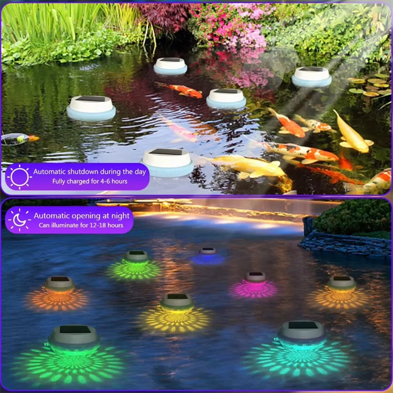 Solar Powered Floating Pool Light for Garden Pond Underwater Color Changing LED Lamp - Peach Shape