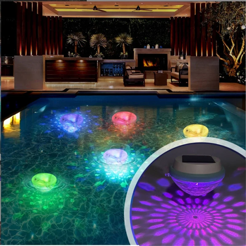 Solar Powered Floating Pool Light for Garden Pond Underwater Color Changing LED Lamp - Peach Shape