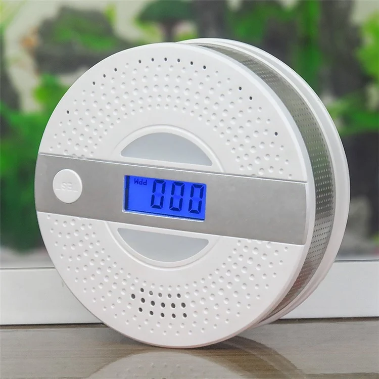 JSN-JY-909COM Composite Type CO Gas Smoke Detector Accurate Carbon Monoxide LCD Screen Monitor Battery Powered