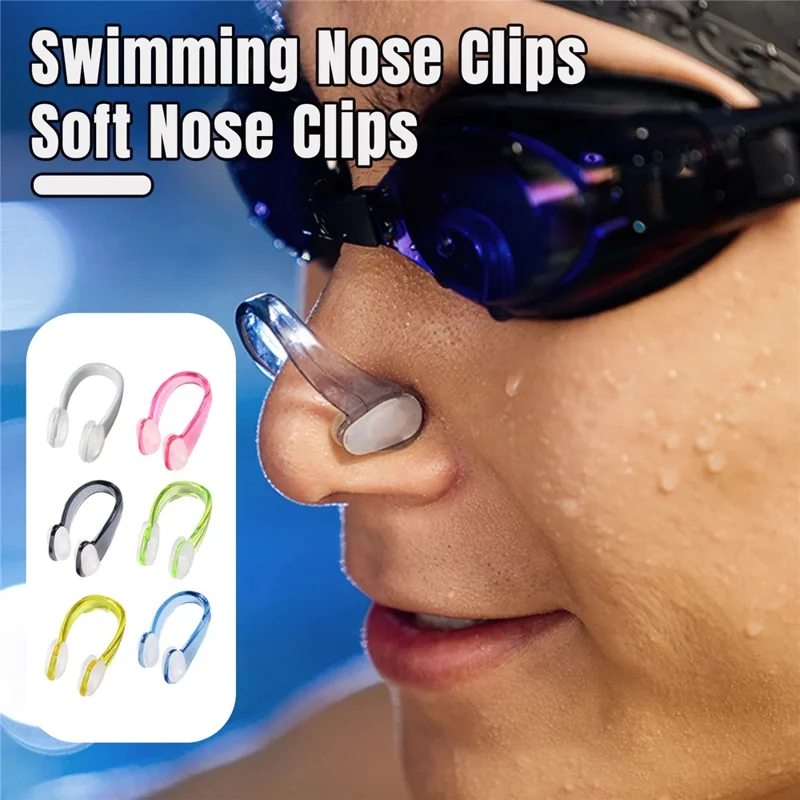 Nose Clip for Swimming Training Plastic + Silicone Waterproof Anti Slip Snorkeling Nose Clip - Black