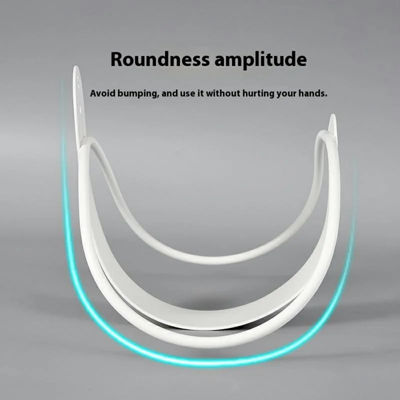 Round Wire Design Garden Hose Holder Wall Mount Metal Hose Hanger Outdoor Hose Storage Rack - White