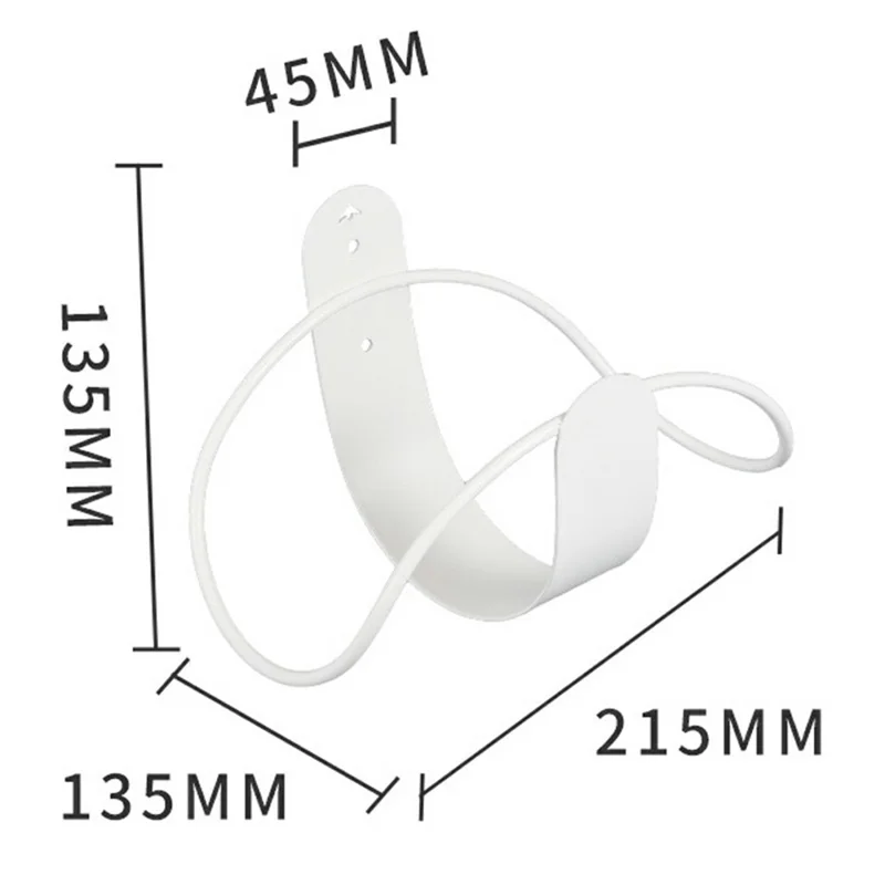 Round Wire Design Garden Hose Holder Wall Mount Metal Hose Hanger Outdoor Hose Storage Rack - White