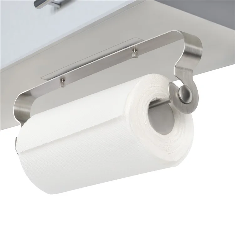 Support-rouleau en acier inoxydable pour essuie-tout - Distributeur de papier sans perçage pour cuisine et salle de bain