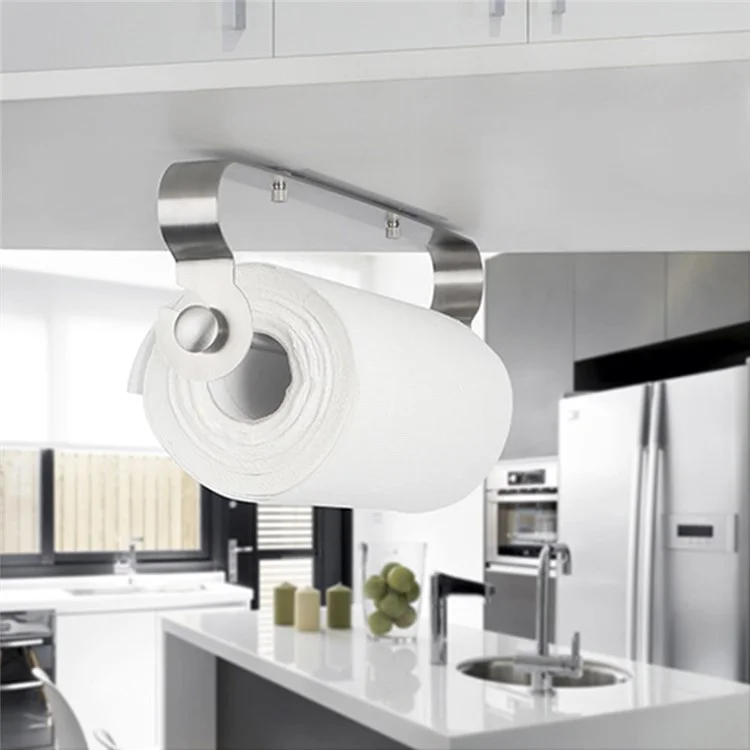 Support-rouleau en acier inoxydable pour essuie-tout - Distributeur de papier sans perçage pour cuisine et salle de bain