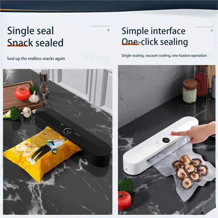 Vacuum Sealer Dry Wet Food Preservation Automatic Packaging Machine with 10 Vacuum Bags (BPA Free, FDA Approved) - EU Plug