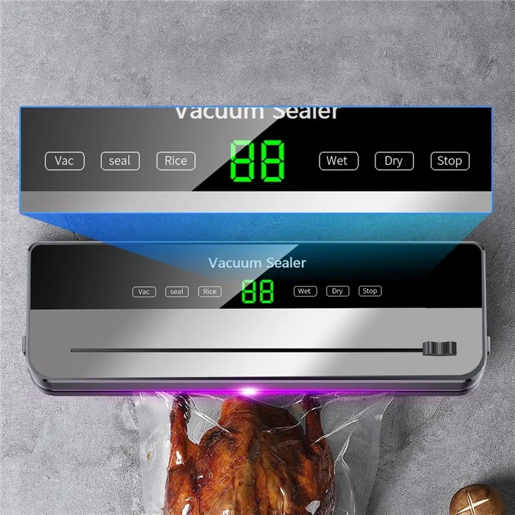 Vacuum Sealer Dry Wet Food Storage Sealing Machine with Built-In Cutter + 30 Textured Bags - EU Plug