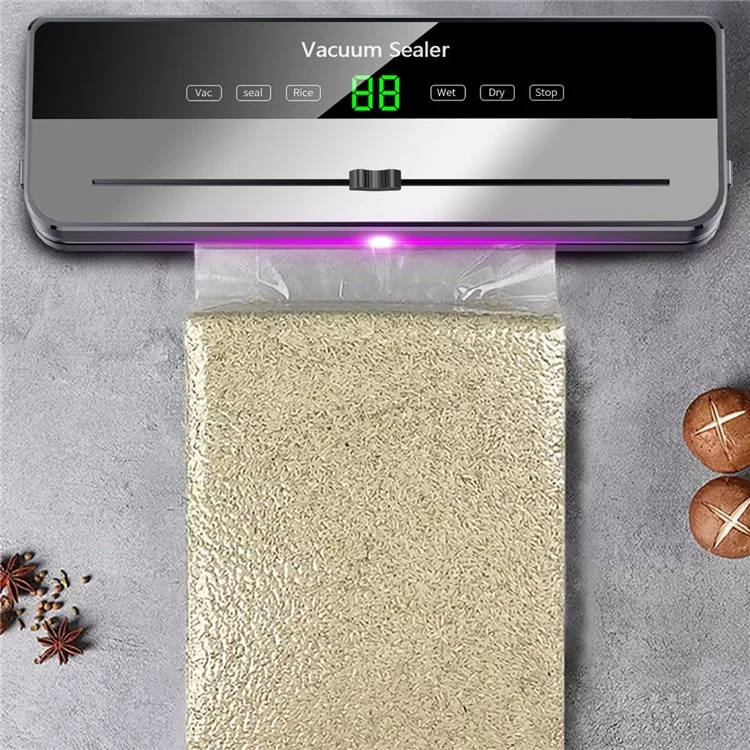 Vacuum Sealer Dry Wet Food Storage Sealing Machine with Built-In Cutter + 30 Textured Bags - EU Plug