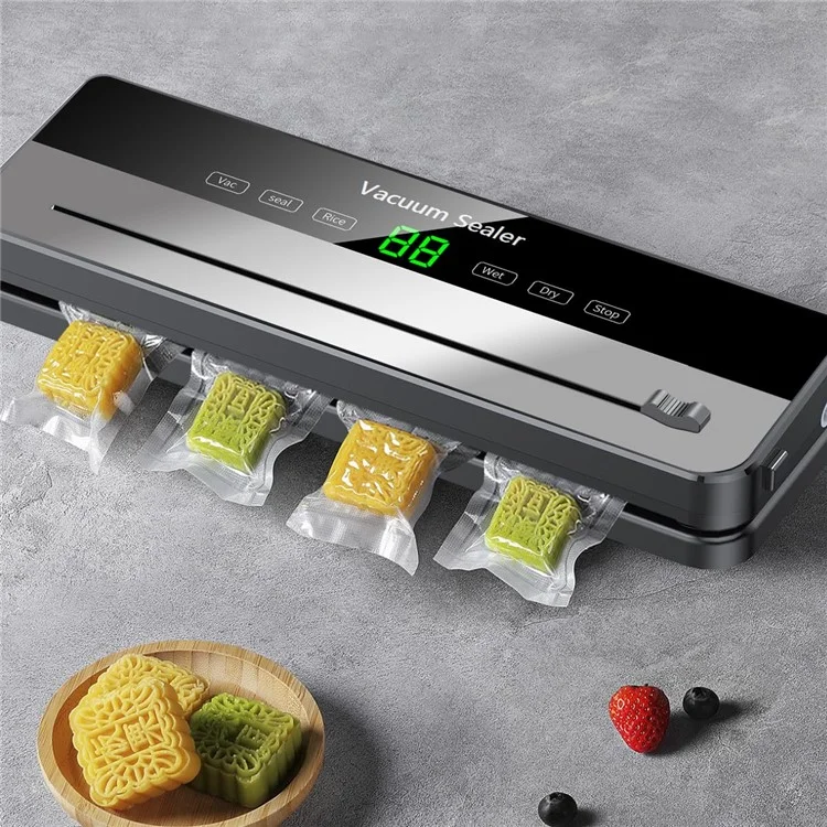 Vacuum Sealer Dry Wet Food Storage Sealing Machine with Built-In Cutter + 30 Textured Bags - EU Plug