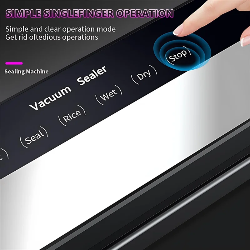 Home Kitchen Automatic Vacuum Sealer Dry Wet Food Packaging Machine with 30 Textured Bags - EU Plug